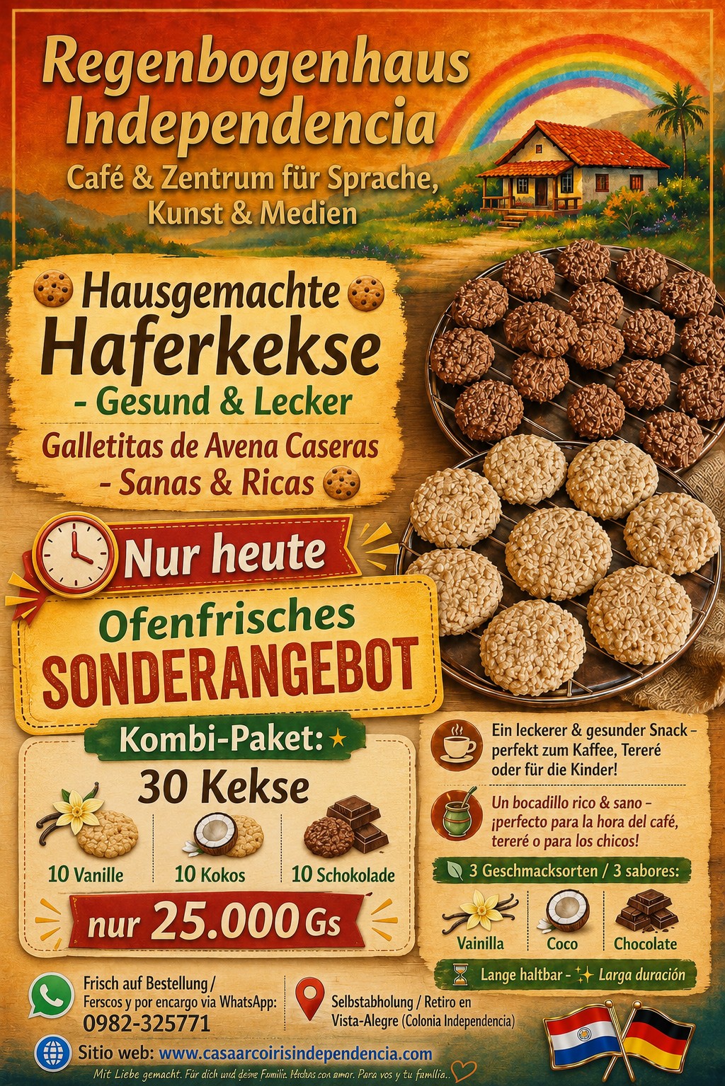 ‼️ Sonderangebot Nur heute - Abholung ab 16.00 Uhr ‼️ ‼️ Oferta especial Solo hoy: recogida a partir de las 16:00 h ‼️ Vista Alegre - Colonia Independencia Tel./WhatsApp: 0982 325771